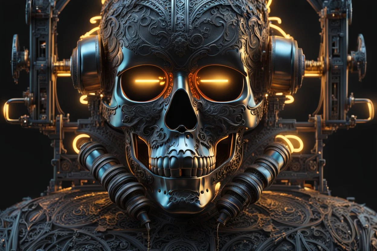 Ghost with skull mask and Body parts mechanism in 8k realistic cgi drawing style, close picture, neon, intricate details, highly detailed, high details, detailed portrait, masterpiece,ultra detailed, ultra quality