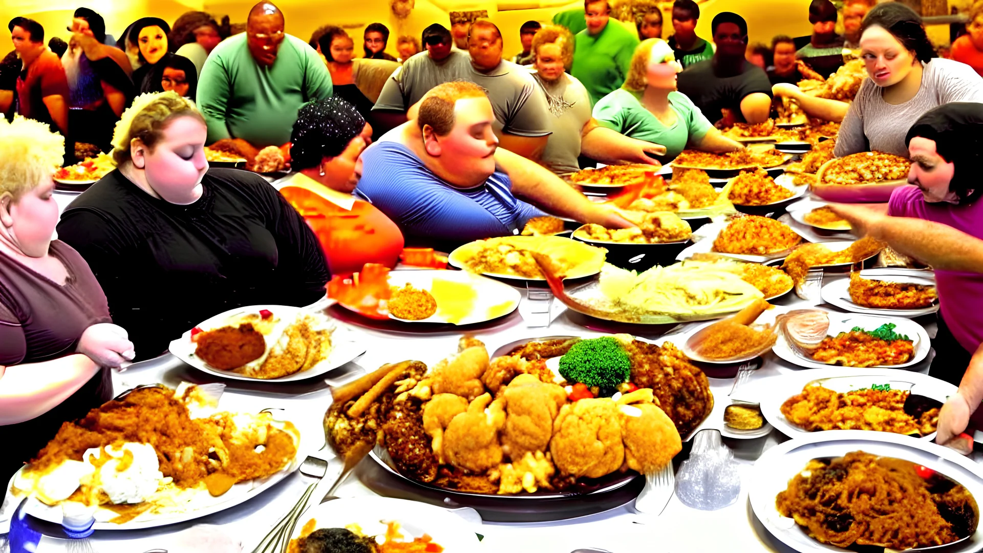 overeaters anonymous support group challenge each other in all you can eat contest offered by the golden corral buffet