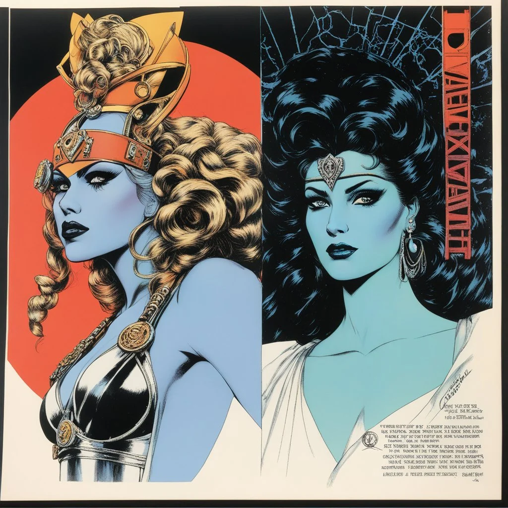 #5 Original Art by Howard Chaykin (Vortex Comic, 1988): [greek goddess model in flesh] Hebe by Thorvaldsen [glitched acid trip by Mil Mascaras album cover The Low End Theory (1991)]