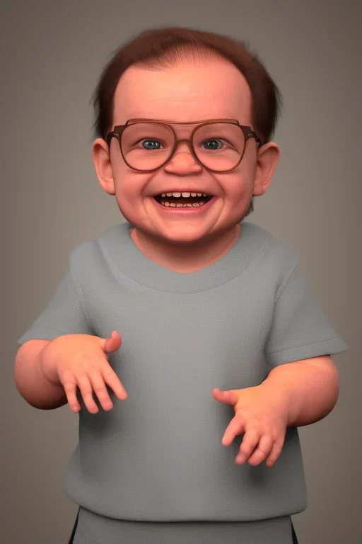 George costanza toddler, smile, full body, hyper realistic