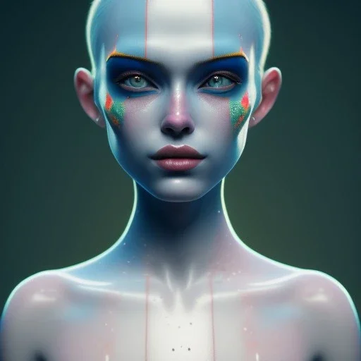 clown girl,beautiful skin, symmetrical, soft lighting, ultra detailed face, concept art, digital painting, looking into camera, octane render, art by artstation