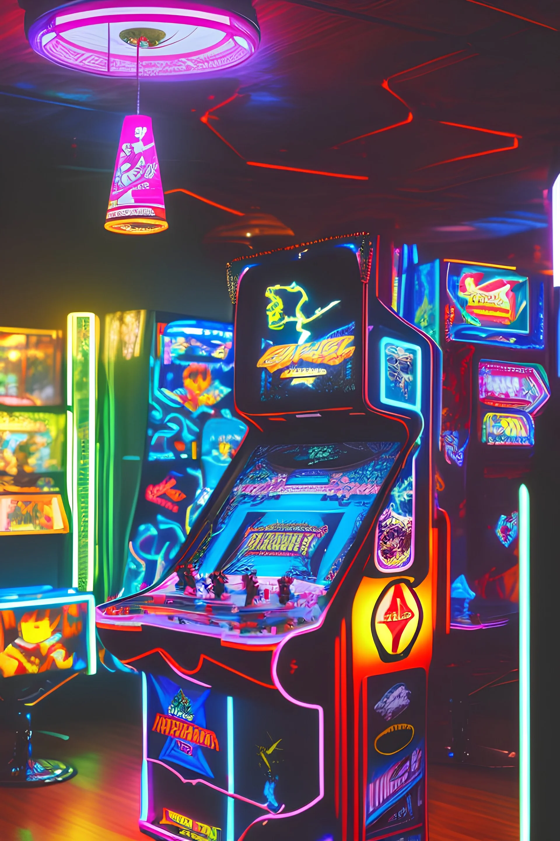 a millineal teenage boy is playing video arcade games, bright colored clothes from the 90s, hairstyles of that time, comic style