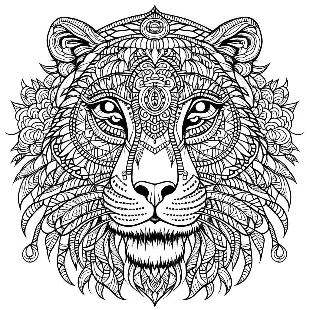 amazing animals, mandala, full view, realistic, coloring page, only draw lines, coloring book, clean line art, –no sketch, color, –ar 3:4, white background, minimalistic black lines, minimal black color, low level black colors, coloring page, avoid thick black colors, thin black line art, avoid colors, perfect shape, perfect clear lines,