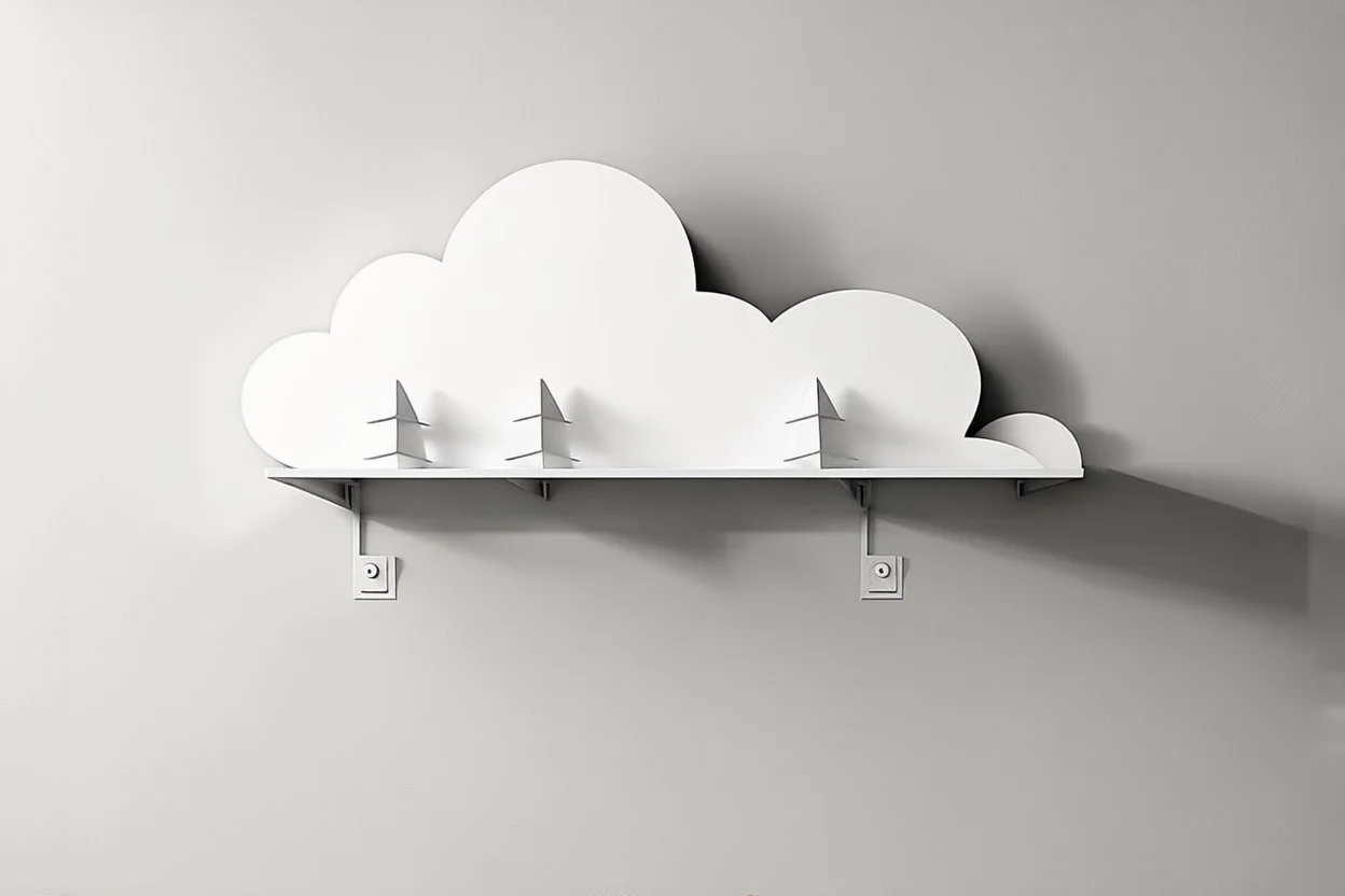 shelf brackets shaped like clouds
