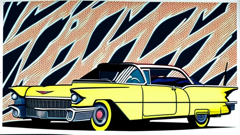 stalking a cadillac eldorado 1959 flammable,pop art, Andy Warhol.Roy Lichtenstein.