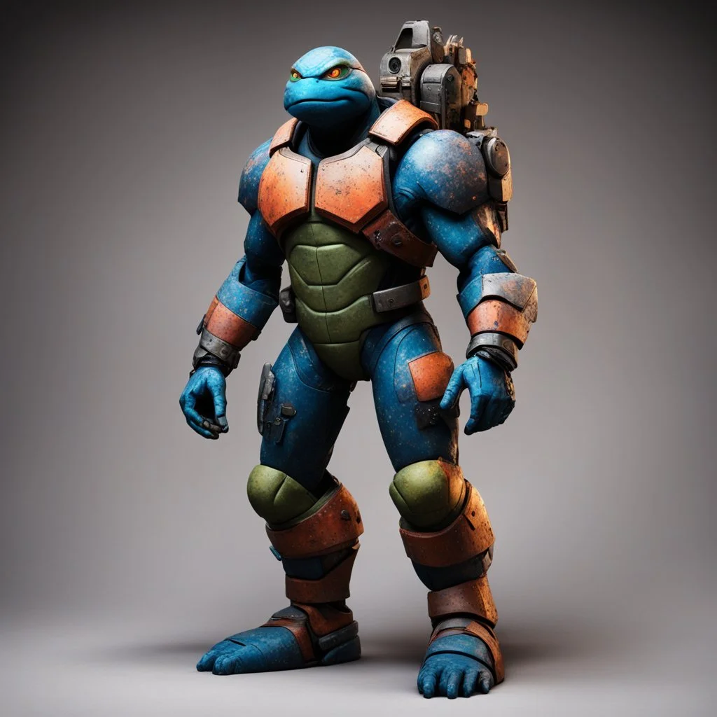 A battle suit made of lava and stars and galaxies for Leonardo from Teenage Mutant Ninja Turtles