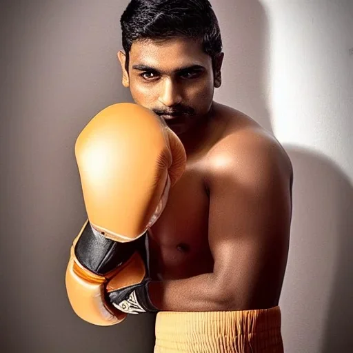 Handsome Indian boxer