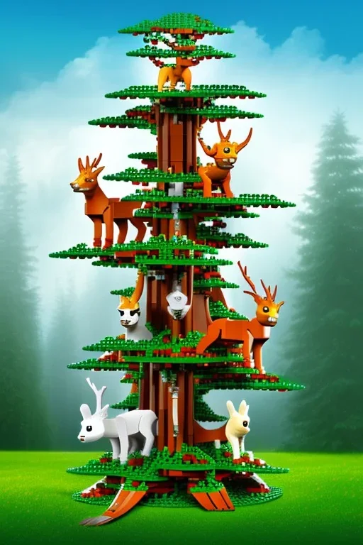 lego tree forest animals children