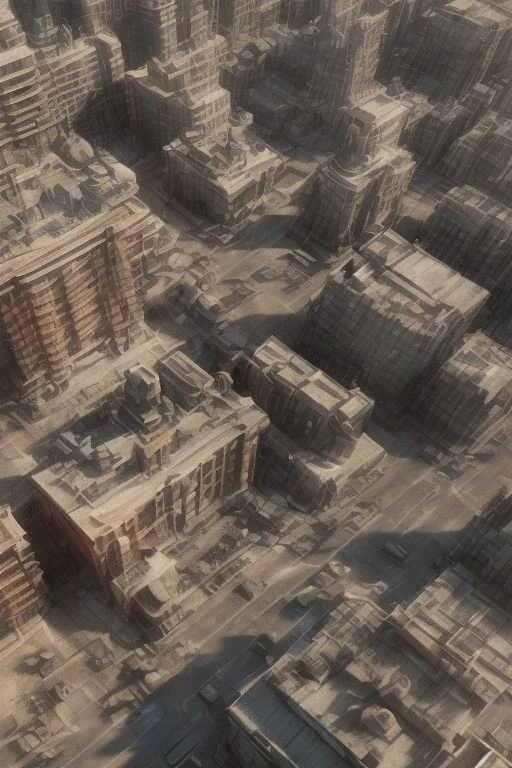 Art deco style architecture cityscape