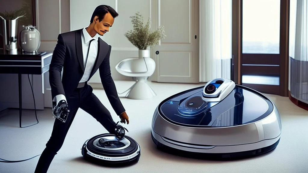 Robot vacuum combined with fancy man