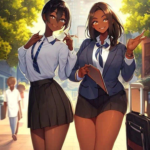 Clear focus,High resolution,High quality, Student, Smiling, Dark skin