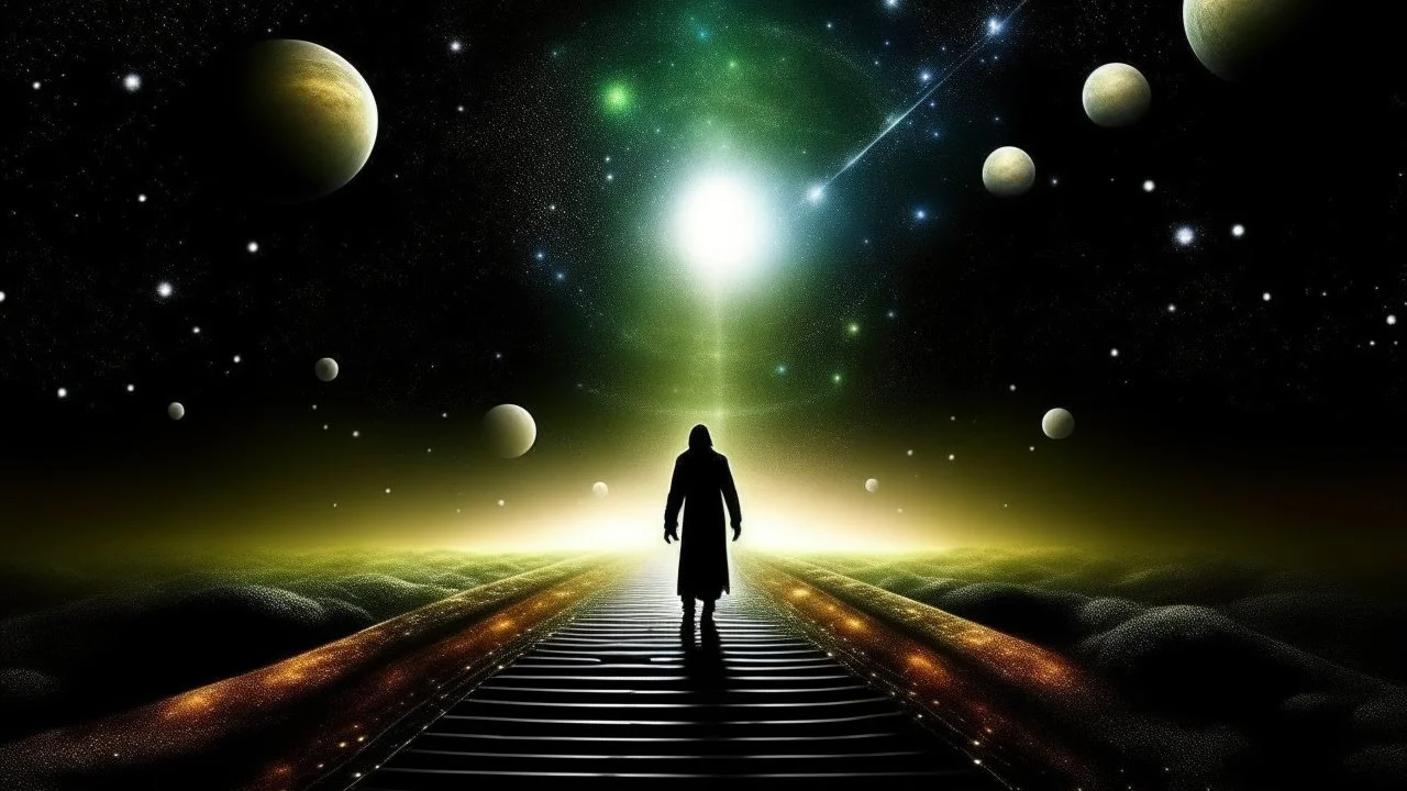 matrix universe, space, planets, god creation walking in the light