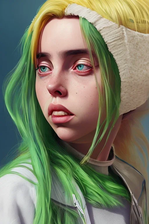 Billie Eilish, skirt, photorealistic, 8k