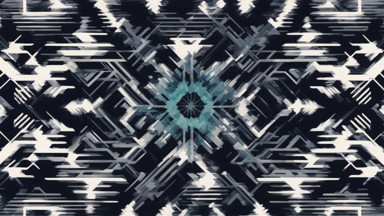 digital glitch pattern snowflake geometric abstraction