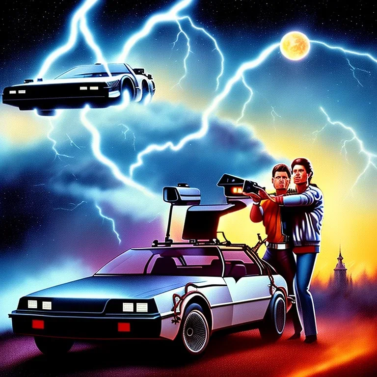 An original movie poster in the style of back to the future, photorealistic