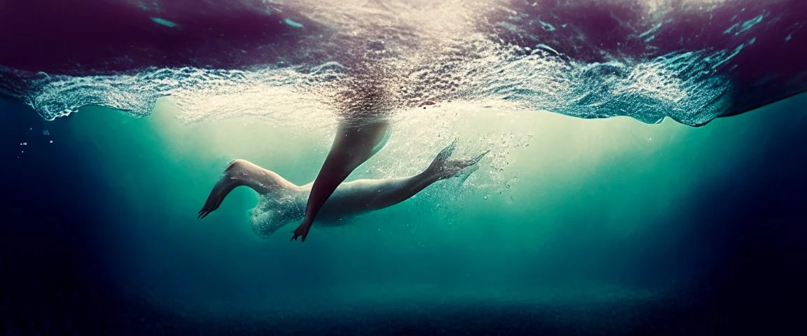 reaching the surface of the ocean