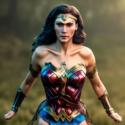 analog style, Celtic goddes, portrait, simmetric eyes, war ambient,queen, wonder woman wearing outfit, ultra realistic photo