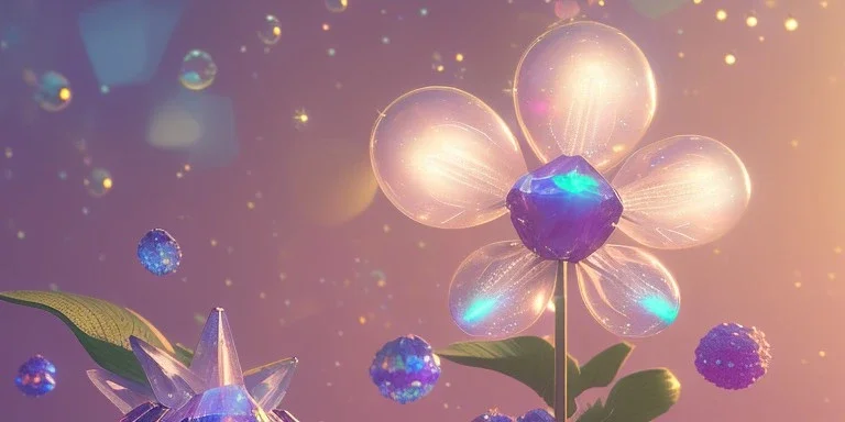 crystal subtle flower in a galactic ambiance beautiful fairy, transparent, delicate colors, in the foreground, full of details, smooth，soft light atmosphere, light effect，vaporwave colorful, concept art, smooth, extremely sharp detail, finely tuned detail, ultra high definition, 8 k, unreal engine 5, ultra sharp focus