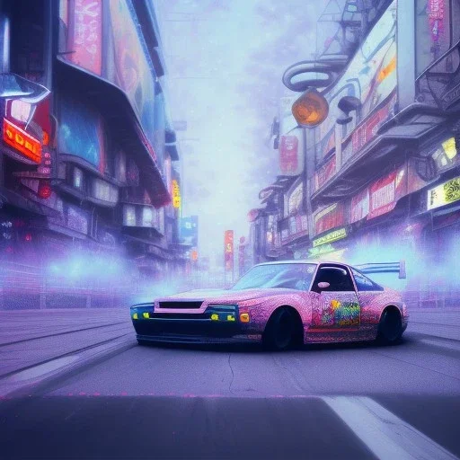 volumetric japan city environment and background, realistic pop-art illustration and highly detailed digital painting of illegal street drifting, ghost flames, inside a vibrant city, underground jdm scene, d1 grand prix, nissan, mitsubishi, otaku, neon, toyota, honda, subaru, highly detailed, money, high contrast, realistic shaded volumetric lighting, 8k, tokyo drift, reflective ground, octane render, smoke, burnout, vitality colours, colorful, uhd, blue fires, dk, hooning manga art by sam curry