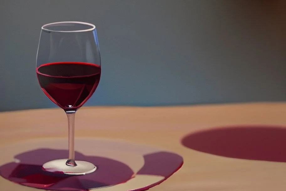 cup of red wine on a table