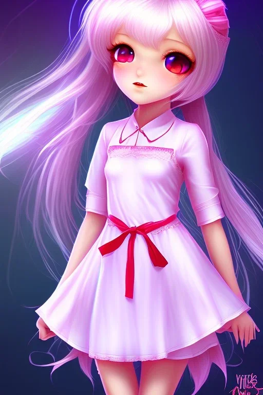 Loli wearing long nightgown