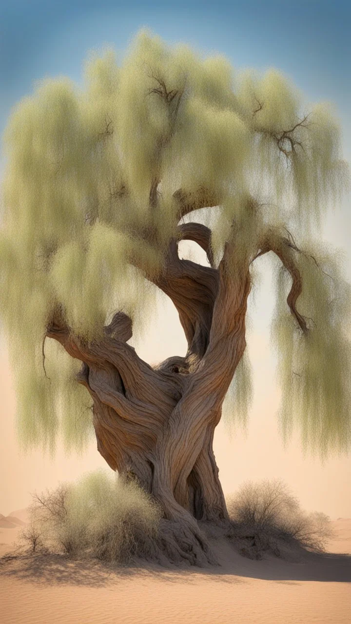 old willow tree in the desert