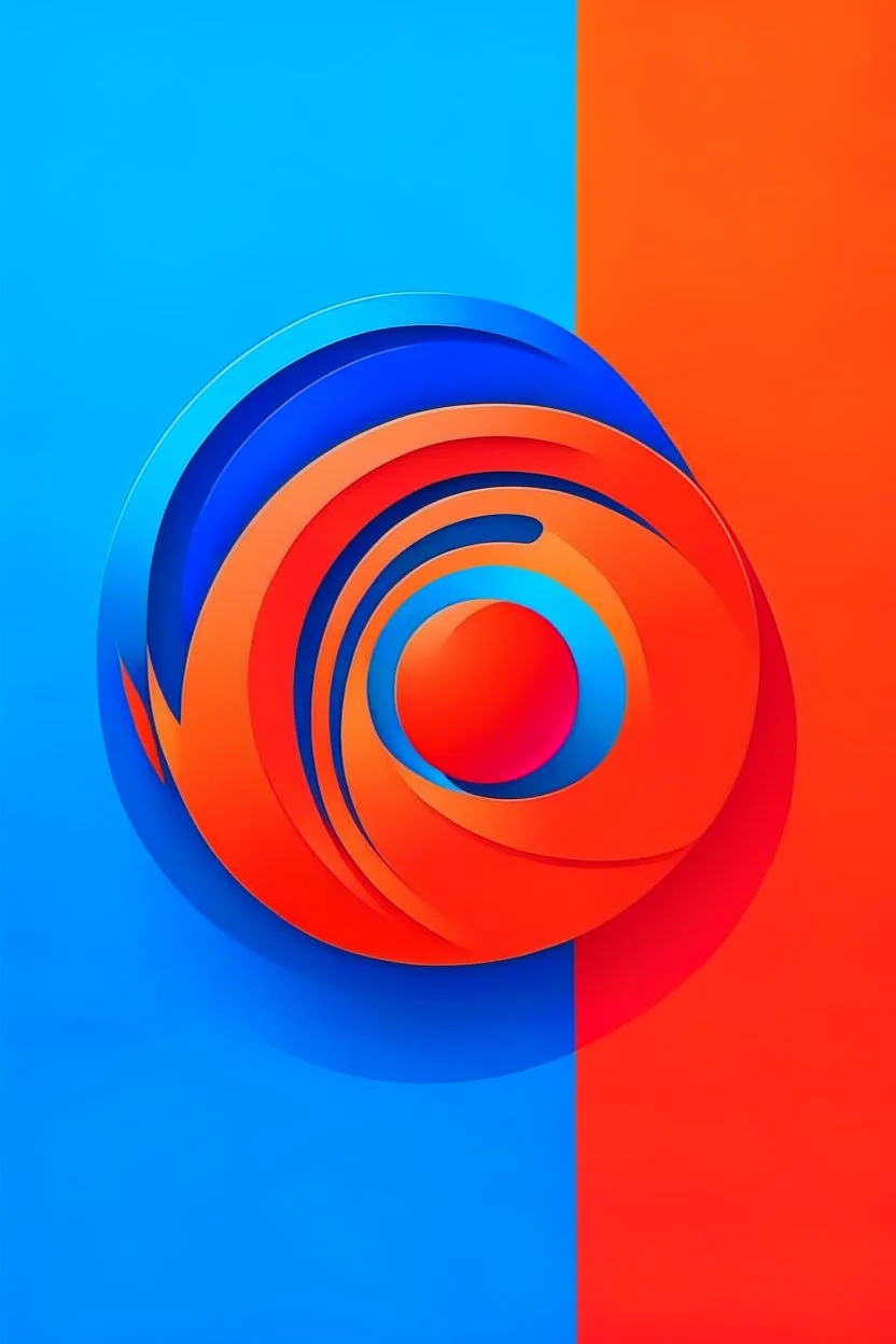 logo for a telecom company , gradient red and orange logo, blue backround