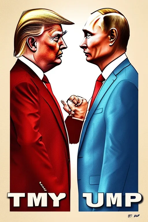 Donald Trump and Vladimir Putin thinking