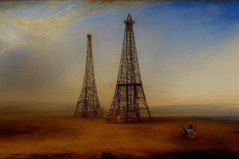 oil rig in the desert painted by william turner