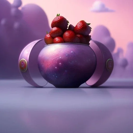 pixar style, volumetric pink sky environment and background, volumetric lighting, dramatic lighting, realistic painting of a jar full with strawberry-jam, detailed digital painting, extreme dense and fine, anime, ornate, colour-washed colors, elegant, small minutiae, tiny features, particulars, centered, smooth, sharp focus, renderman gofur render, 8k, uhd, detailed eyes, realistic shaded volumetric lighting, caustics, backlight