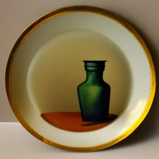 still life bottle plate