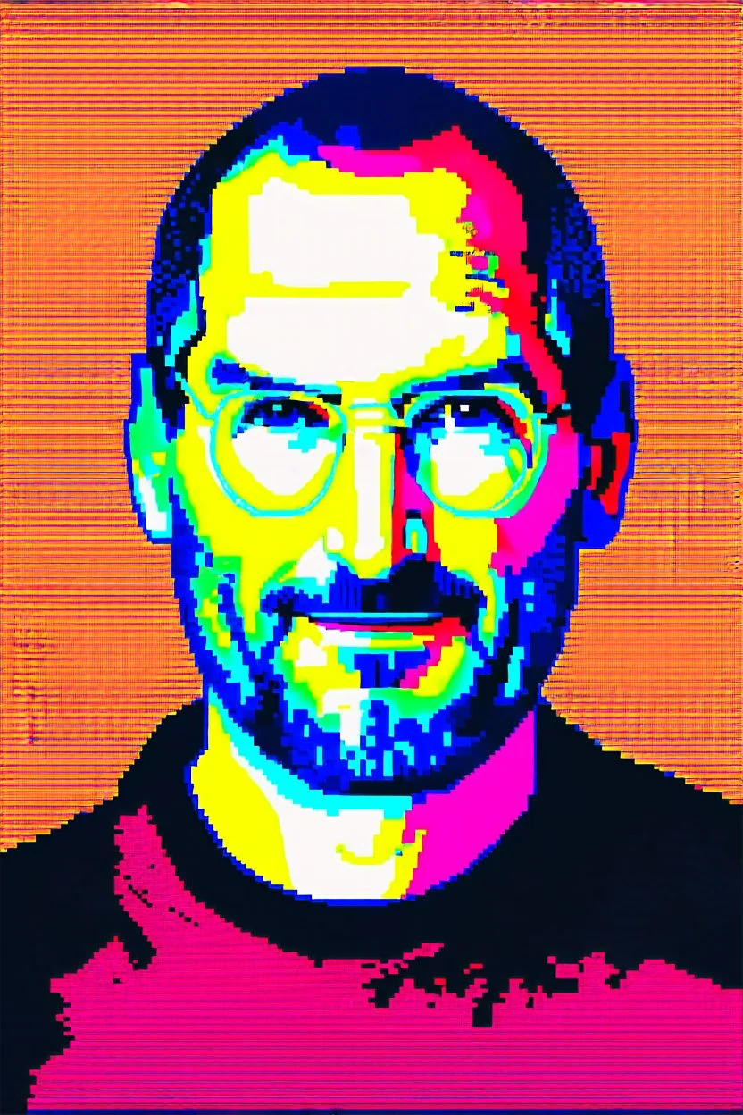 pop art pixels 1000 images warhol style x steve jobs portrait