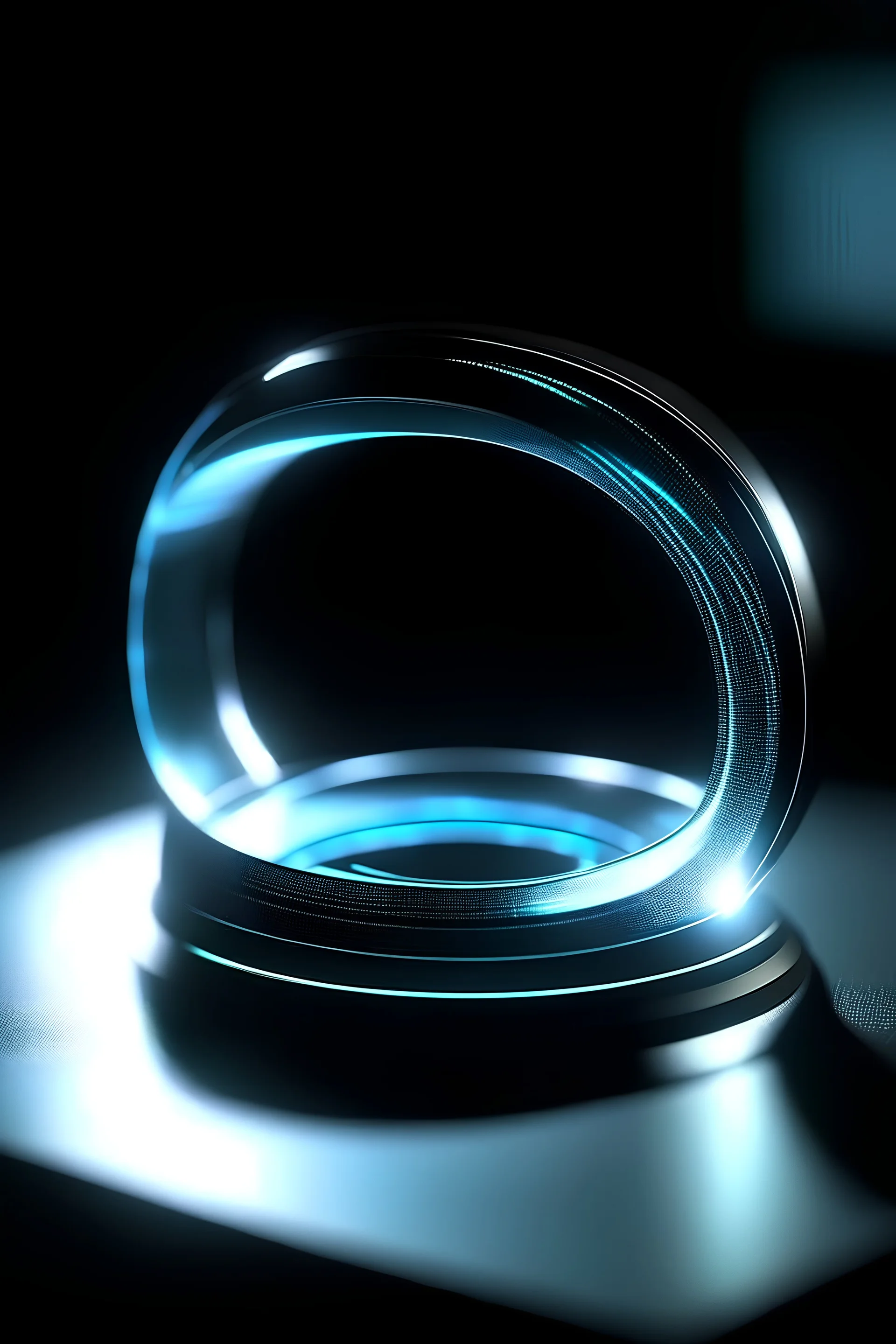 Portrait of a ring generating a holographic screen from the ring