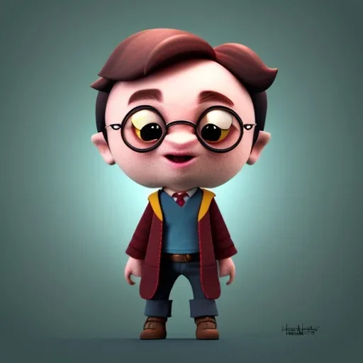 tiny cute {harry potter} toy, standing character, soft smooth lighting, soft pastel colors, skottie young, 3d blender render, polycount, modular constructivism, pop surrealism, physically based rendering, square image