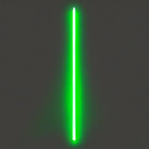 Photorealistic lightsaber with green glow