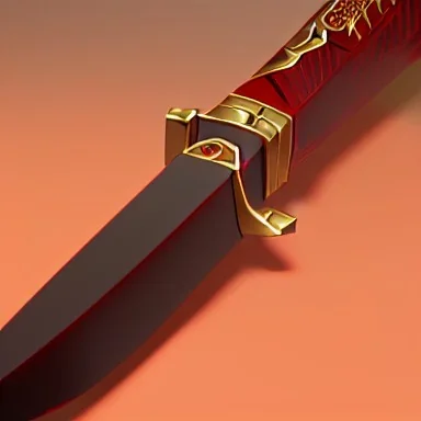 red edged katana with gold