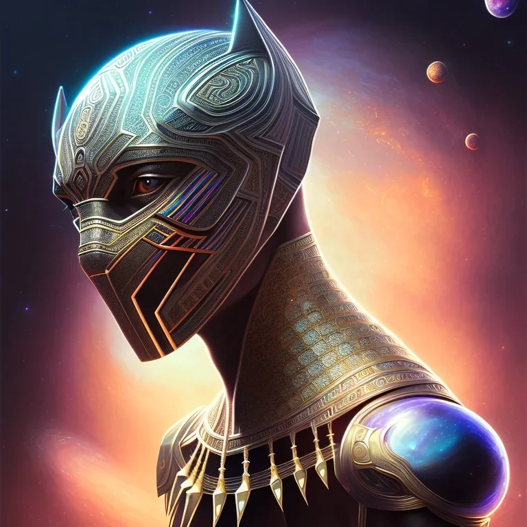 sango fantasy, fantasy magic, intricate, sharp focus, illustration, highly detailed, digital painting, concept art, matte, artgerm and paul lewin and kehinde wiley, masterpiece Asian black panther Aztec pyramid silver space lady space blood moon galaxy