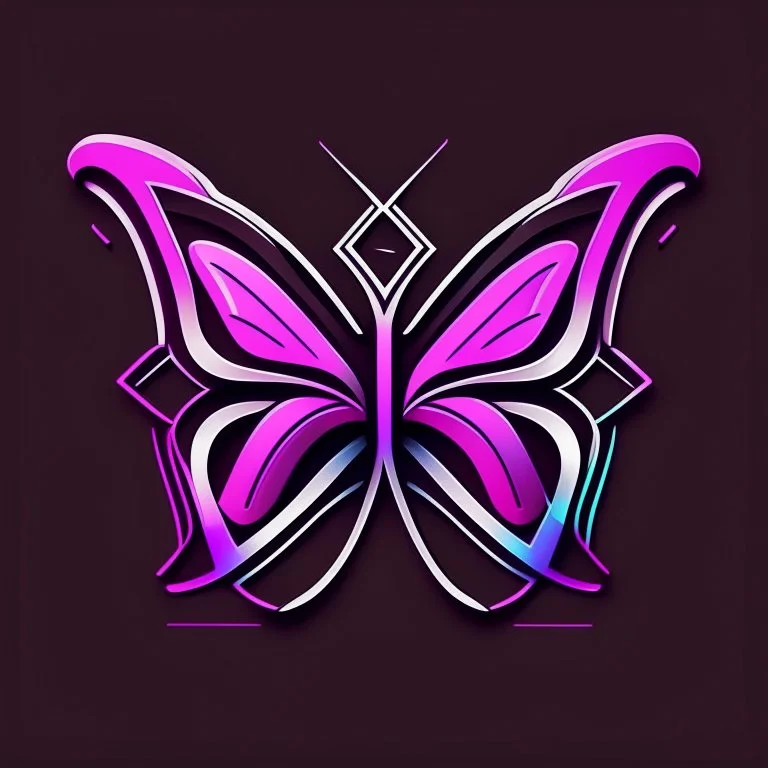 symetry!!, butterfly!!, logo, NFT, colorful, cyberpunk, neon punk, curves, lines, simple, gradient, creative