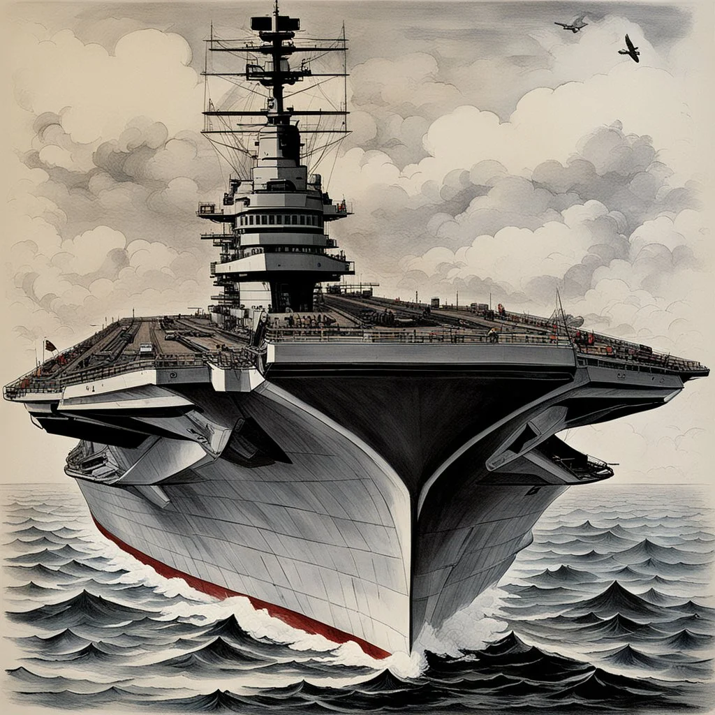 Edgar Allen Poe designs an aircraft carrier.