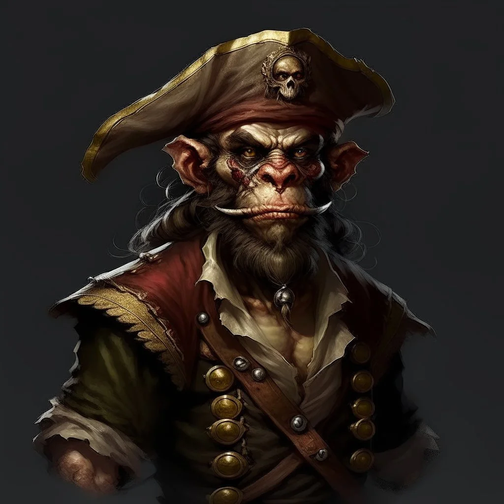 Pirate Human-Monkeyman DnD Digital Art