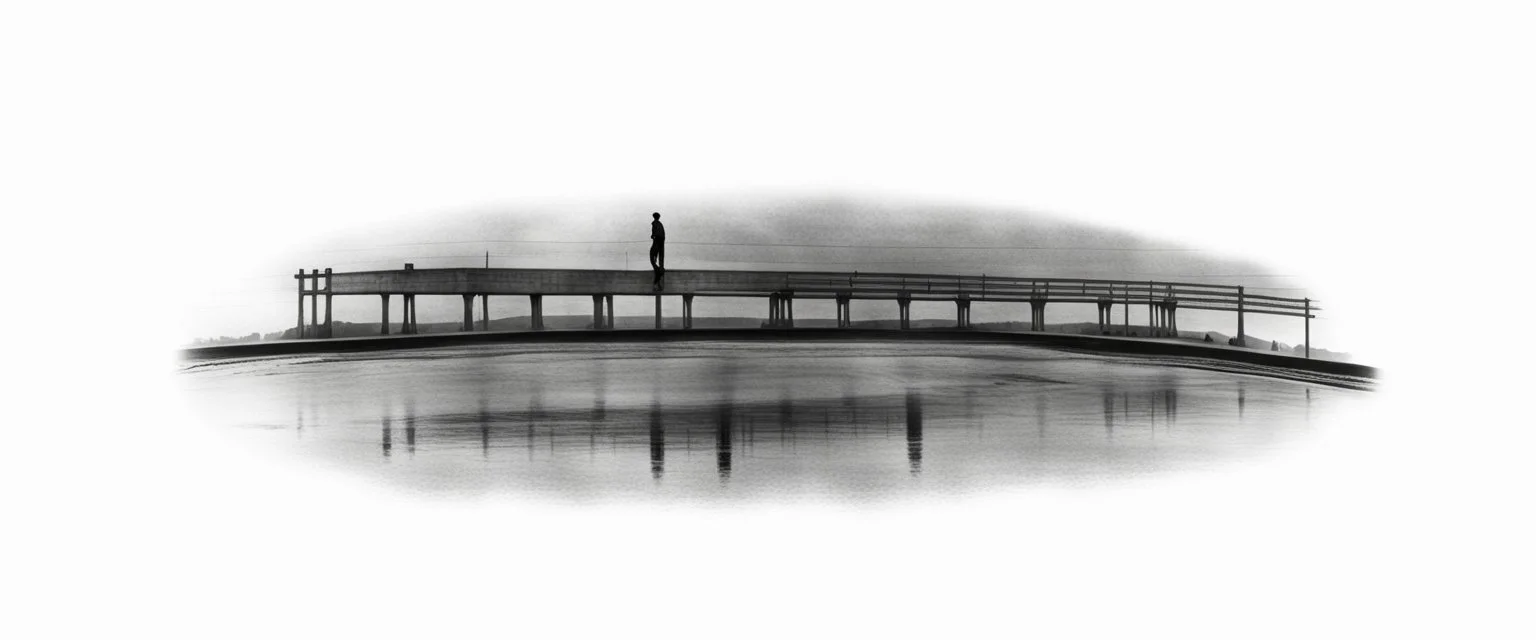 sideview of railway tracks, antique photo