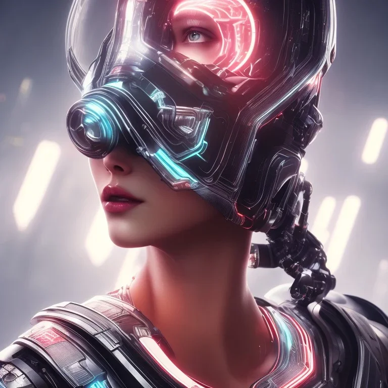 cyberpunk, head, women, portrai, tron