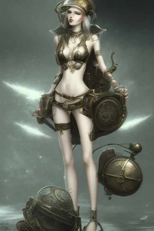 cute steampunk girl body anormal knife hell end solitary darkness sad