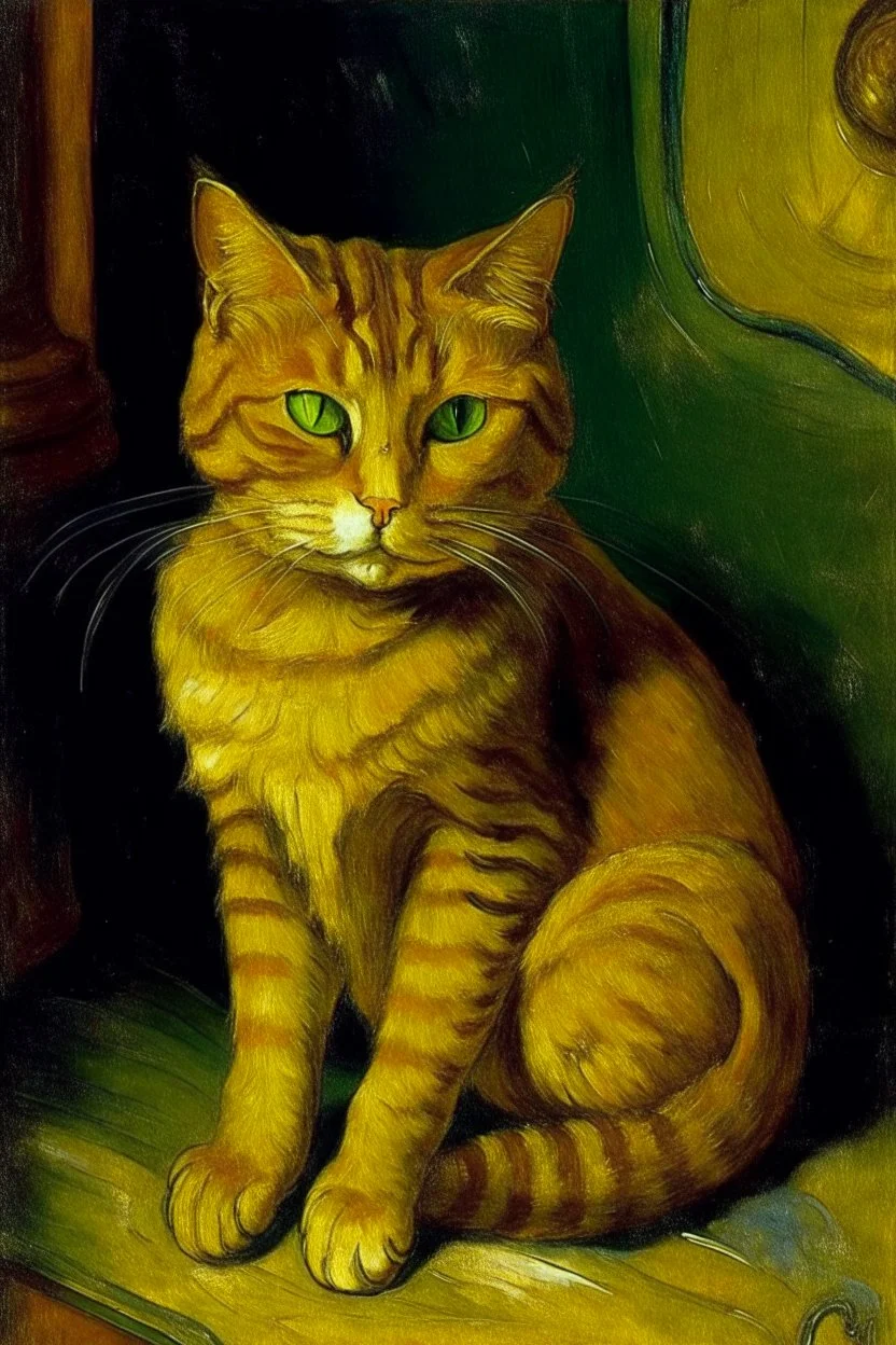 Portrait of a cat by Van Gogh