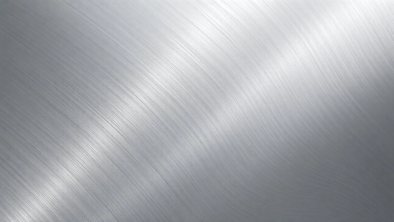 fine-brushed stainless Steel Texture, with a light source reflecting at an angle