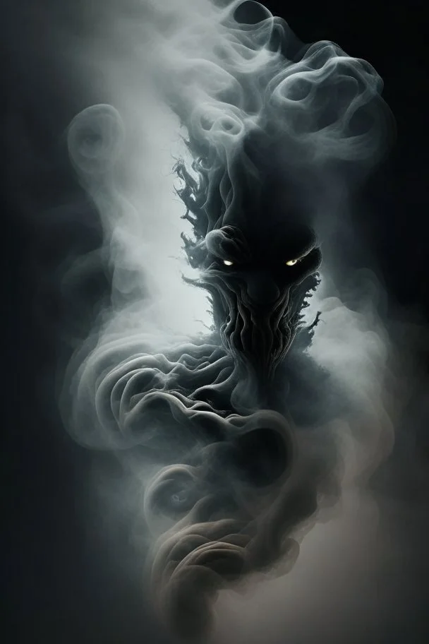 Smoke in a shape of a monster humanoid smoke