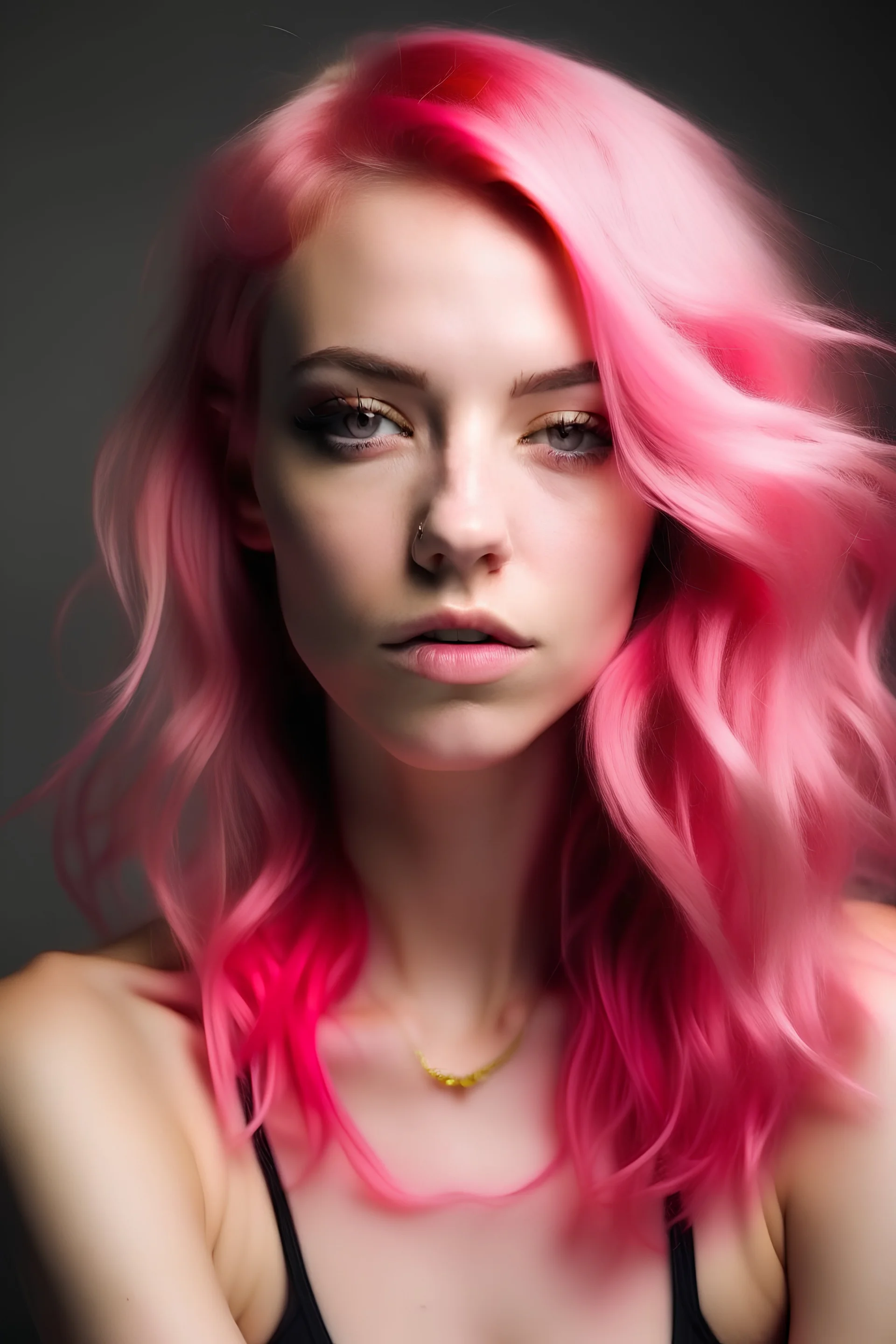 Hot female godess. Pink hair