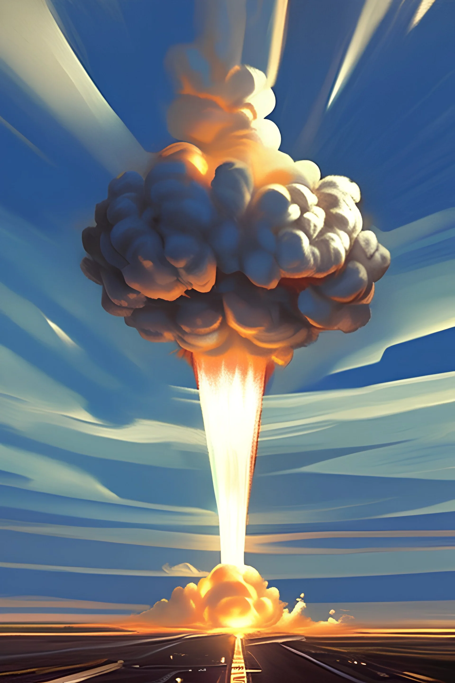 The image of the explosion is a nuclear bomb that is realistic Make it more realistic