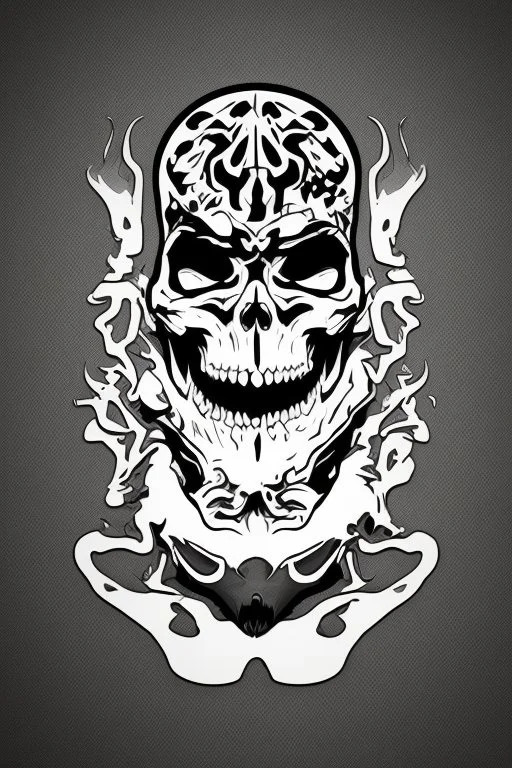 Extremely simple, fun and monochrome logo representing the face only of the grim reaper. Black on white background