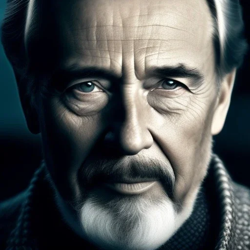 award winning portrait photo of an older male medieval grizzled sailor in a knitted sweater with wrinkles on face, ocean, waves, mountain cliffside with breaking waves, stormy, sinister, evil, (backlighting:1.3), digital painting, concept art, smooth, sharp focus, rule of thirds, dark fantasy,intricate details, medium shot